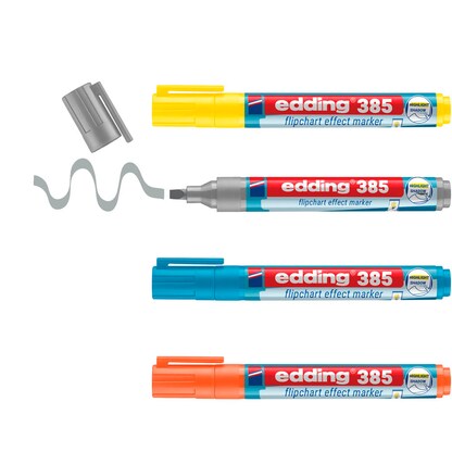 Artikelbild 2 für edding 385 Flipchart-Marker farbsortiert 1,0 - 5,0 mm, 4 St., Artikelnummer 530347