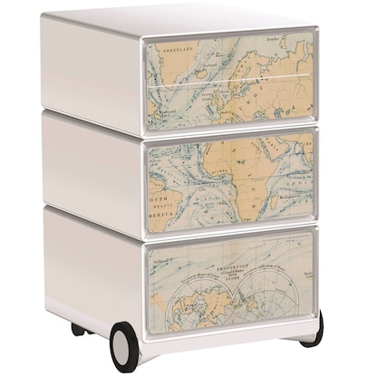 Artikelbild für PAPERFLOW easyBox Vintage Rollcontainer weiß, bunt 4 Auszüge 39,0 x 43,6 x 64,2 cm, Artikelnummer 214447