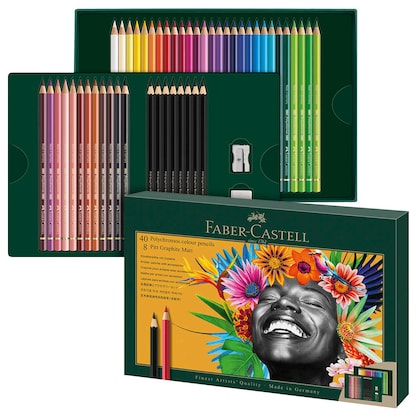 Artikelbild für FABER-CASTELL Polychromos & Pitt Graphite Matt Malset farbsortiert, 50 St., Artikelnummer 443497