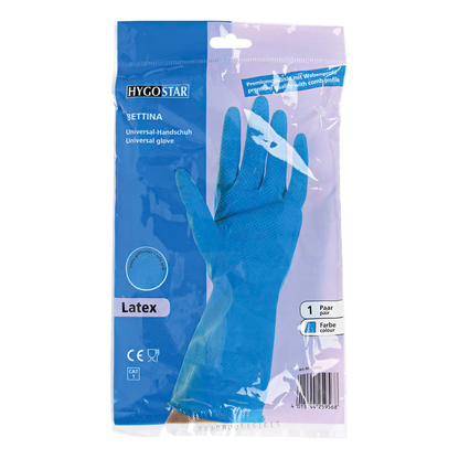 Artikelbild 3 für franz mensch unisex Gummihandschuhe Bettina blau Größe 7, 1 Paar, Artikelnummer 200410