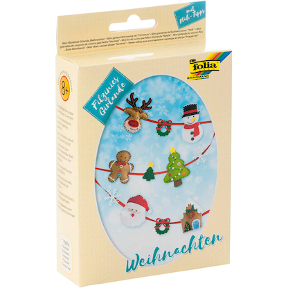 Artikelbild 12 für folia Nähset Mini Filzinies Girlande Weihnachten mehrfarbig, Artikelnummer 369427