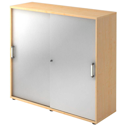 Artikelbild für HAMMERBACHER Schiebetürenschrank 1753S, V1753S/3/S/CE ahorn, silber 2 Fachböden 120,0 x 40,0 x 110,0 cm, Artikelnummer 375703