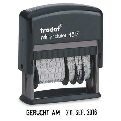Artikelbild 2 für trodat Datumstempel mit Text printy dater 4817 selbstfärbend schwarz ohne Logo, 1 St., Artikelnummer 241364