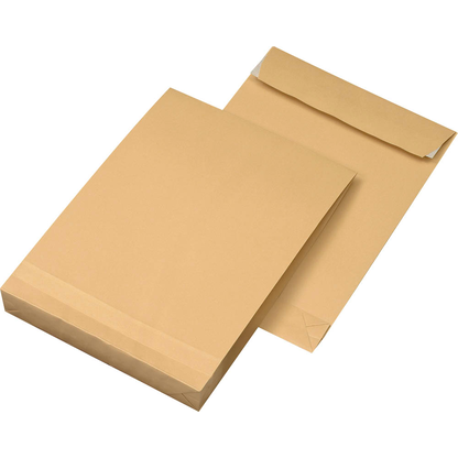 Artikelbild für MAILmedia Faltentaschen DIN B4 ohne Fenster braun mit 4,0 cm Falte, 100 St., Artikelnummer 251629