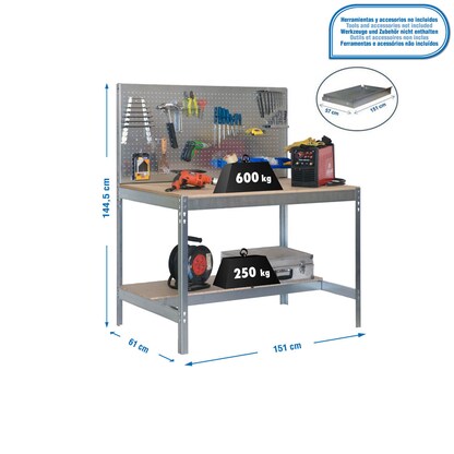 Artikelbild 2 für Simonrack Werkbank SIMONWORK BT2 silber 151,0 x 61,0 x 144,5 cm, Artikelnummer 359228