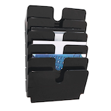 Artikelbild 1 für DURABLE Wandprospekthalter Flexiplus schwarz DIN A4 quer 6 Fächer, Artikelnummer 483859