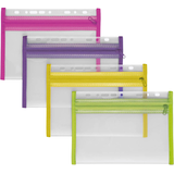 Artikelbild 1 für VELOFLEX Reißverschlussbeutel VELOBAG® XXS transparent/pink, lila, grün, gelb 0,3 mm, 4 St., Artikelnummer 114337