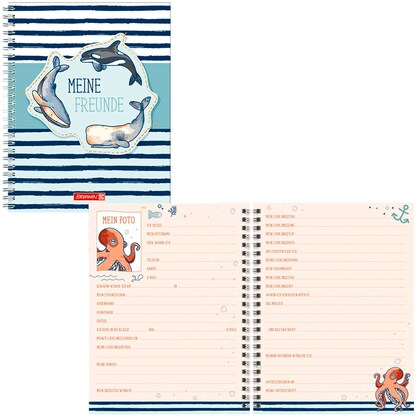 Artikelbild 20 für BRUNNEN Freundebuch Happy Ocean ca. DIN A5 liniert, blau Hardcover 80 Seiten, Artikelnummer 163057