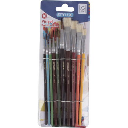 Artikelbild für TOPPOINT Pinsel-Set Größe 1, 2, 3, 4, 6, 8, 10, 12, 10-teilig, Artikelnummer 254361