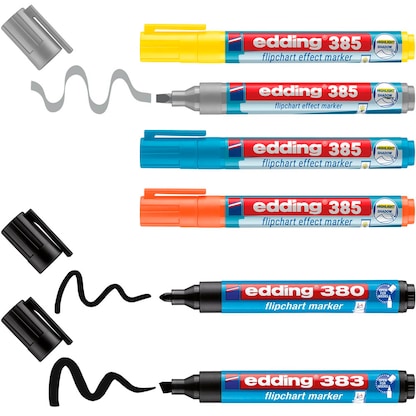 Artikelbild 3 für edding 385/380/383 Flipchart-Marker farbsortiert 1,0 - 5,0 mm, 6 St., Artikelnummer 530513