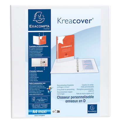 Artikelbild 7 für Exacompta Kreacover Ringbuch 4-Ringe weiß 7,5 cm DIN A4, 1 St., Artikelnummer 681258