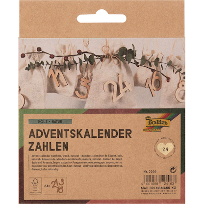 Artikelbild 2 für folia Adventskalenderzahlen natur, Artikelnummer 369369