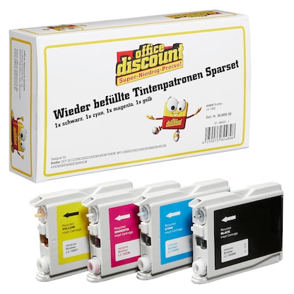 Artikelbild 19 für office discount schwarz, cyan, magenta, gelb Druckerpatronen kompatibel zu brother LC1000VAL, 4er-Set, Artikelnummer 366052