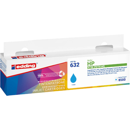 Artikelbild 2 für edding EDD-632 cyan Druckerpatrone kompatibel zu HP 973X (F6T81AE), Artikelnummer 490472