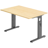 Artikelbild 1 für HAMMERBACHER OS 12 höhenverstellbarer Schreibtisch ahorn rechteckig, C-Fuß-Gestell grau 120,0 x 80,0 cm, Artikelnummer 442667