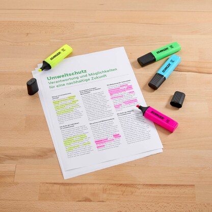 Artikelbild 10 für STANGER Textmarker farbsortiert, 4 St., Artikelnummer 436356