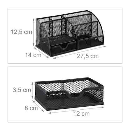 Artikelbild 3 für relaxdays Schreibtisch-Organizer schwarz Metall 6 Fächer 27,5 x 14,0 x 12,5 cm, Artikelnummer 516817