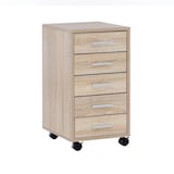 Artikelbild 1 für WOHNLING Rollcontainer sonoma-eiche 5 Auszüge 33,0 x 38,0 x 63,0 cm, Artikelnummer 540603