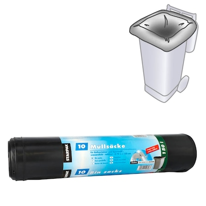 Artikelbild 3 für STARPAK Müllbeutel CleanUP 150,0 l schwarz 90,0 µm, 10 St., Artikelnummer 409875