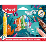 Artikelbild 1 für maped JUNGLE fever Jumbo Wachsmalstifte farbsortiert, 12 St., Artikelnummer 260389