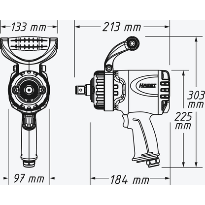 Artikelbild 2 für HAZET 9013TT Twin Turbo Druckluft-Schlagschrauber, Artikelnummer 582439