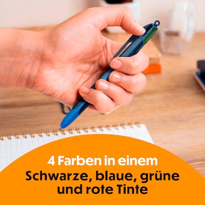 Artikelbild 12 für AKTION: BIC Kugelschreiber Cristal transparent, Schreibfarbe: blau, 50 St. + GRATIS 2x BIC 4-Farben-Kugelschreiber 4-Colours Smooth blau/hellblau, Schreibfarbe: schwarz, blau, rot, grün, Artikelnummer 719129