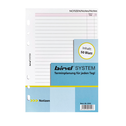 Artikelbild 3 für 50 bind Ringbuch-Ergänzungsblätter Notizen A5, Artikelnummer 794347