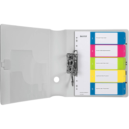 Artikelbild 2 für AKTION: LEITZ Ordnerregister WOW DIN A4 Vollformat, Überbreite 1-5 farbig 5-teilig, 1 Satz mit Prämie nach Registrierung, Artikelnummer 893038