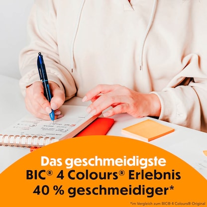 Artikelbild 14 für AKTION: BIC Kugelschreiber Cristal transparent, Schreibfarbe: blau, 50 St. + GRATIS 2x BIC 4-Farben-Kugelschreiber 4-Colours Smooth blau/hellblau, Schreibfarbe: schwarz, blau, rot, grün, Artikelnummer 719129