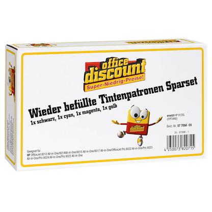 Artikelbild 2 für office discount schwarz, cyan, magenta, gelb Druckerpatronen kompatibel zu HP 912XL (3YP34AE), 4er-Set, Artikelnummer 577058