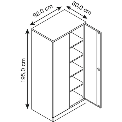 Artikelbild 3 für Gürkan Metallschrank 109764 lichtgrau 92,0 x 60,0 x 195,0 cm, aufgebaut, Artikelnummer 802025
