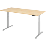 Artikelbild 1 für BaseLite elektrisch höhenverstellbarer Schreibtisch ahorn rechteckig, T-Fuß-Gestell silber 180,0 x 80,0 cm, Artikelnummer 271009