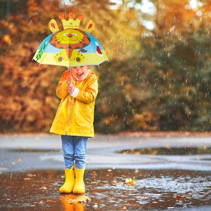 Artikelbild 2 für relaxdays Kinder-Regenschirm Löwe blau, Artikelnummer 446134