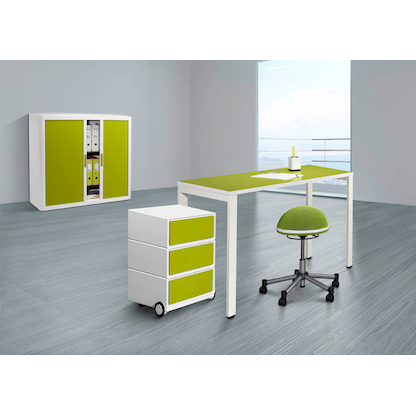 Artikelbild 3 für PAPERFLOW easyDesk Schreibtisch grün rechteckig, 4-Fuß-Gestell weiß 114,0 x 60,0 cm, Artikelnummer 226199