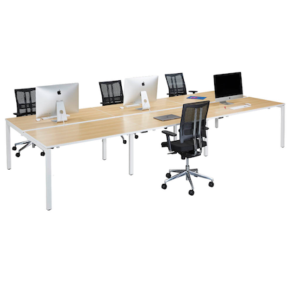 Artikelbild 5 für PAPERFLOW easyDesk Doppelschreibtisch buche rechteckig, 4-Fuß-Gestell weiß 420,0 x 166,0 cm, Artikelnummer 527984