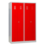 Artikelbild 1 für Gürkan Spind lichtgrau, feuerrot 104998, 2 Schließfächer 117,0 x 50,0 x 180,0 cm, Artikelnummer 560420