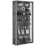 Artikelbild 1 für VCM my home Vitrosa Maxi Vitrine silber 8 Fachböden mit Beleuchtung, Artikelnummer 781068