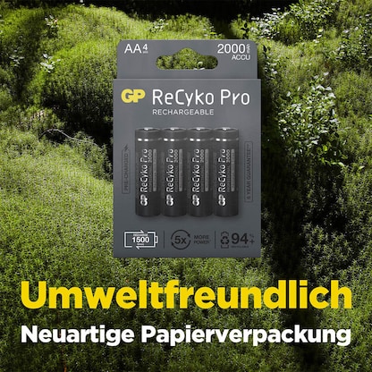 Artikelbild 9 für 4 GP Akkus ReCyko+ PRO Mignon AA 2.000 mAh, Artikelnummer 290223