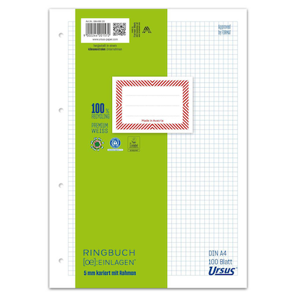 Oxford Ringbucheinlagen A4 kariert, Lineatur 22, 50 Blatt Oxford Ringbucheinlagen A4 kariert, Lineatur 22, 50 Blatt