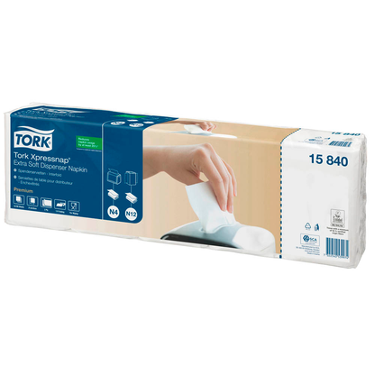 Artikelbild 3 für TORK Servietten Xpressnap® Extra Soft hochweiß 2-lagig 33,0 x 21,3 cm, 500 St., Artikelnummer 172167