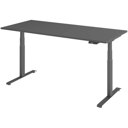 Artikelbild für BaseLite elektrisch höhenverstellbarer Schreibtisch grafit rechteckig, T-Fuß-Gestell grau 180,0 x 80,0 cm, Artikelnummer 270866