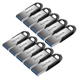 Artikelbild 1 für 10 SanDisk USB-Sticks Ultra Flair silber, schwarz 128 GB, Artikelnummer 650786