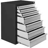 Artikelbild 1 für ADB MAMMUT Schubladenschrank lichtgrau, anthrazit 7 Schubladen 70,0 x 43,5 x 90,0 cm, Artikelnummer 892634