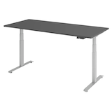 Artikelbild 1 für BaseLite elektrisch höhenverstellbarer Schreibtisch grafit rechteckig, T-Fuß-Gestell silber 180,0 x 80,0 cm, Artikelnummer 271058