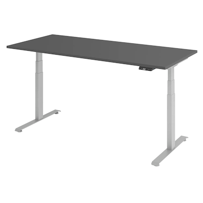Artikelbild 14 für BaseLite elektrisch höhenverstellbarer Schreibtisch grafit rechteckig, T-Fuß-Gestell silber 180,0 x 80,0 cm, Artikelnummer 271058