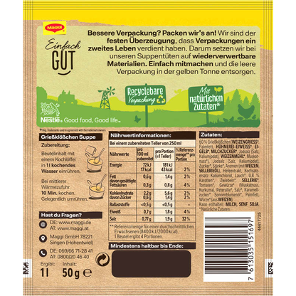 Artikelbild 3 für Maggi® Grießklößchen Suppe 22x 4 Portionen, Artikelnummer 612661