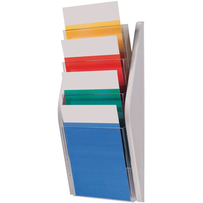 Artikelbild 3 für helit Wandprospekthalter the arc silber DIN A4 4 Fächer, Artikelnummer 488403