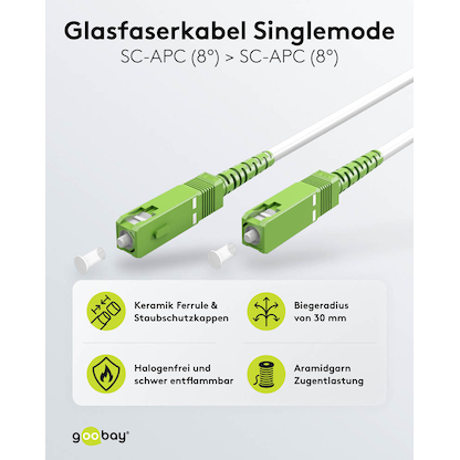 Artikelbild 5 für goobay SC-APC Glasfaserkabel 2,0 m weiß, 1 St., Artikelnummer 998981