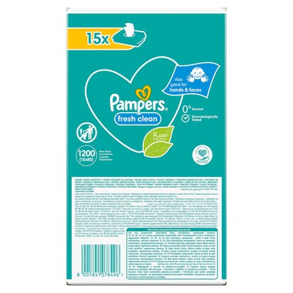 Artikelbild 4 für Pampers® Feuchttücher fresh clean 1-lagig weiß, 1.200 St., Artikelnummer 272066