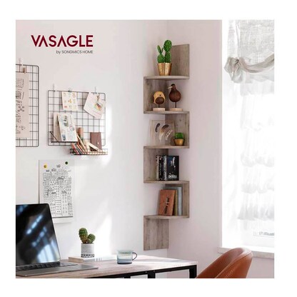 Artikelbild 3 für VASAGLE Eckregal greige 20,0 x 20,0 x 126,0 cm, Artikelnummer 290666